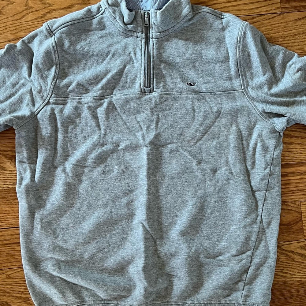 Vineyard Vines by Target Men's Light Gray Zip-Up Sweater